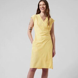 Athleta Newport Wrap Dress Yellow XS